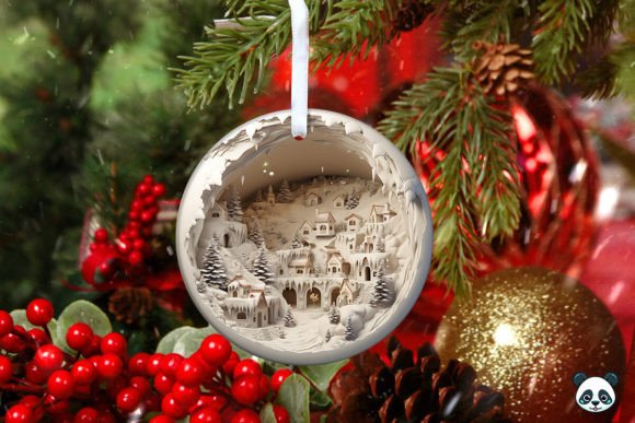 3D Christmas Village Christmas Ornament for Crafts and Content