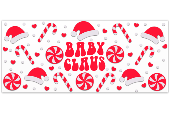 Baby Claus Christmas 16oz Libbey Can SVG for Print Templates