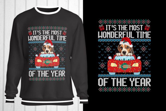 Beagle Dog Christmas Ugly Sweater Design for T-Shirt Designs