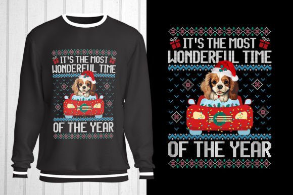 Cavalier King Dog Christmas Ugly Sweater for T-Shirt Designs