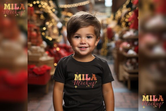 Christmas Black Toddler Tshirt Mockup Review