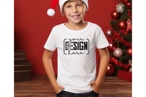 Christmas Cute Baby White T-Shirt Mockup for Baby Amp Sellers
