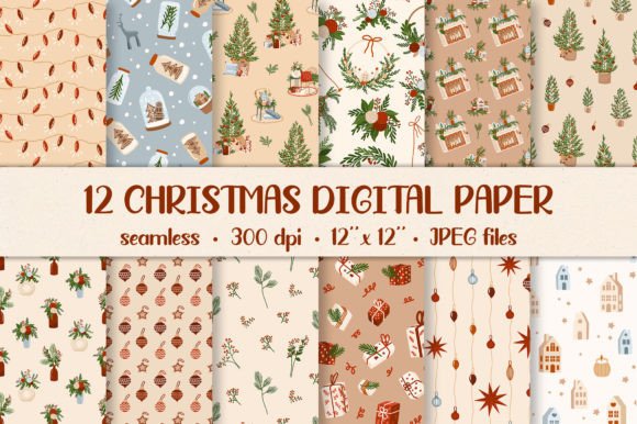 Christmas Digital Paper, Patterns for Brand Campaigns