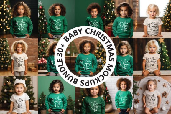 Christmas Free Baby Mockups Bundle for Baby Amp Creators