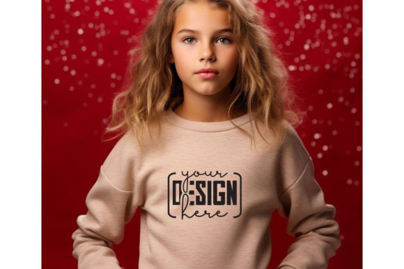 Christmas Girl Sand Sweatshirt Mockups for Hoodies Amp