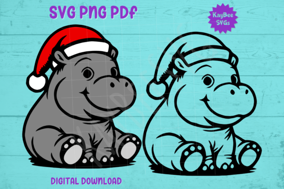 Christmas Hippopotamus Hippo Santa Hat for Crafts