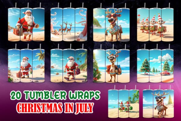 Christmas in July Tumbler Wraps: Seasonal Backgrounds for Modern Blogs