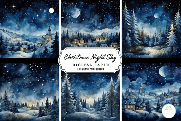 Christmas Night Sky Background for Seasonal Content