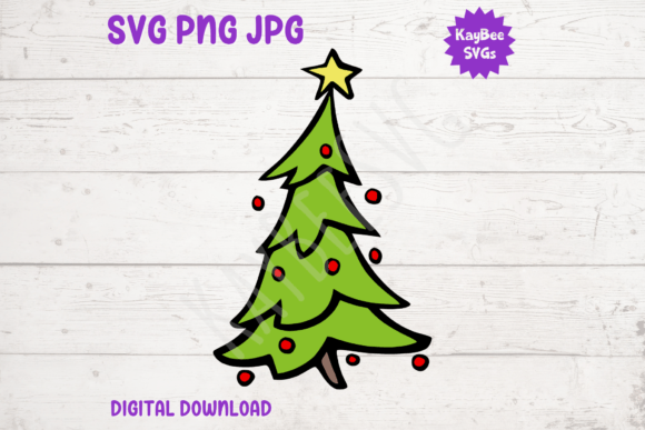 Christmas Tree SVG PNG JPG Cut Files for Crafts & Branding