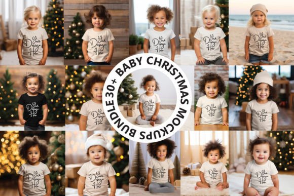 Christmas White Baby Mockups Bundle for Etsy Product Amp