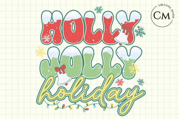 Holly Jolly Holiday Christmas PNG Design for Crafts