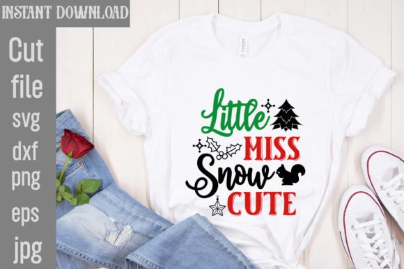 Little Miss Snow Cute SVG Cut File for T-Shirt Designs