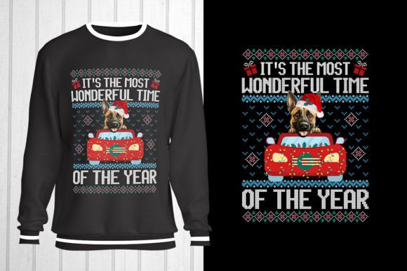 Malinois Dog Christmas Ugly Sweater for T-Shirt Designs