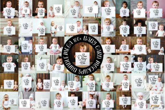 Mega Baby Card Mockup Bundle: Premium Product Mockups for Editors