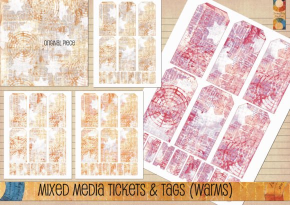 Mixed Media Tickets Tags Warms for Crafts and Branding
