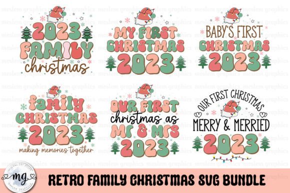 Retro Family Christmas 2023 SVG Bundle for Crafts