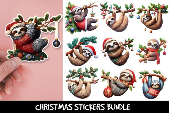 Sloth Christmas Stickers: A Crafts Designer's Review for Local Brands