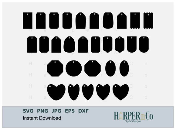 Tag SVG, 30 Tags Templates, Bundle, Png for Crafts