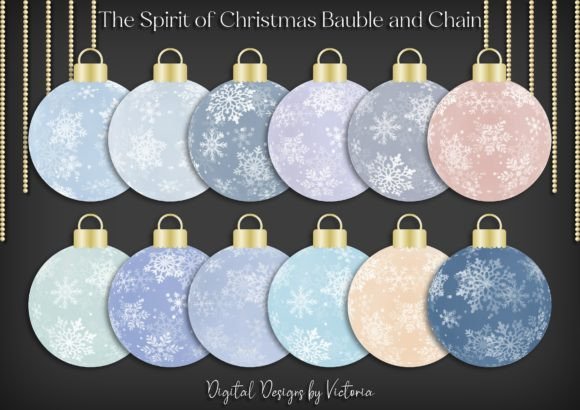 The Spirit of Christmas Bauble and Chain Decorative Elements