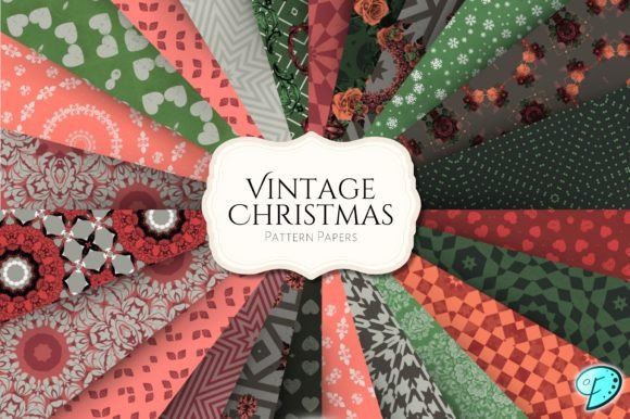 Vintage Christmas Pattern Paper Pack: Premium Patterns for Sellers