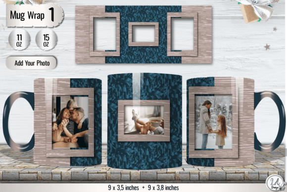 Wooden Photo Mug Sublimation Design PNG Review